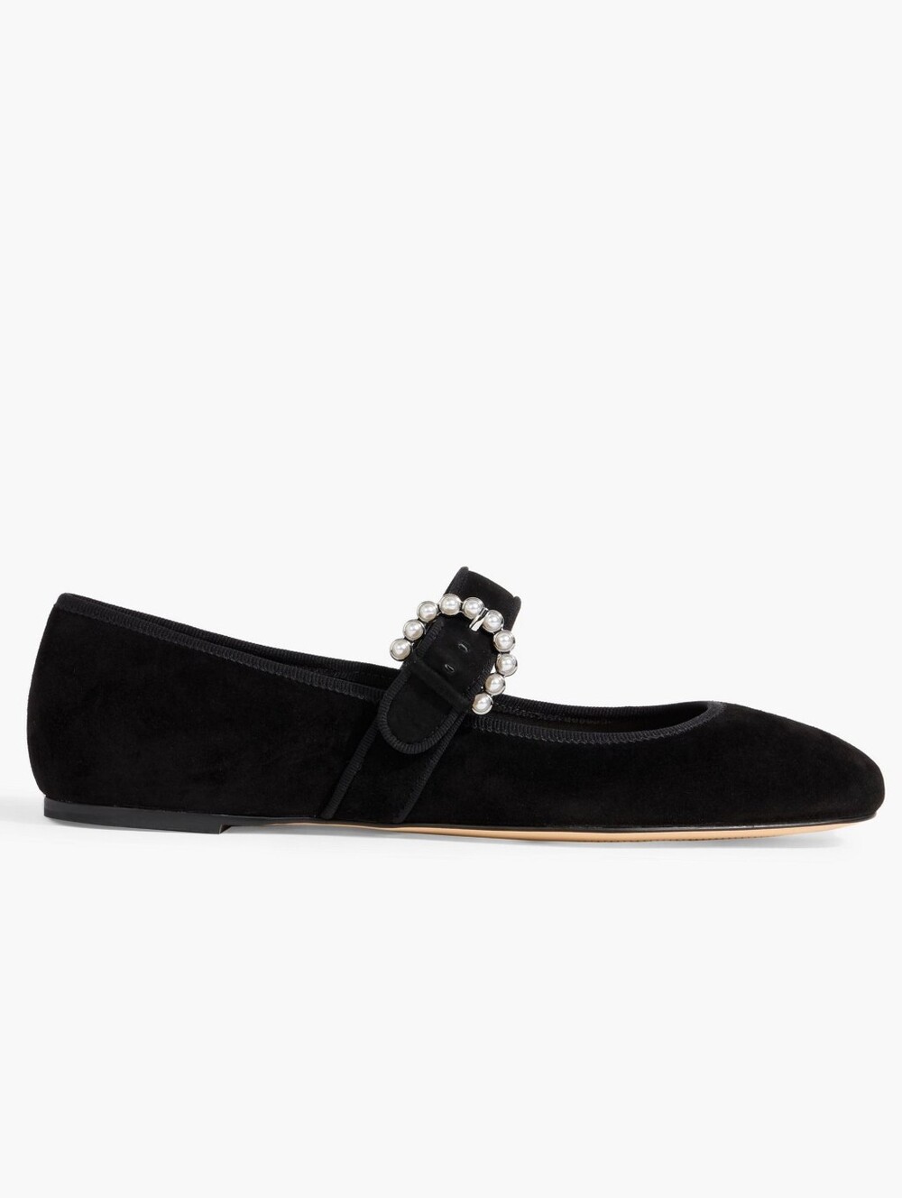 NWOT Stuart Weitzman Piper Mary Jane Ballet Flats in Black Suede